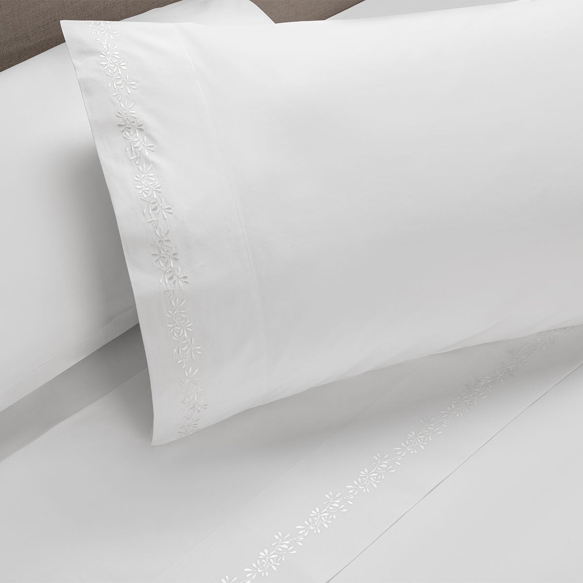 Sábana 220 Hilos Bordada Polycotton Botánica