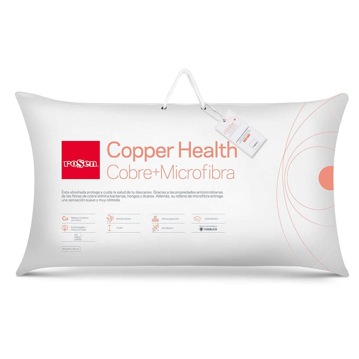 Almohada Microfibra y Cobre Copper Health