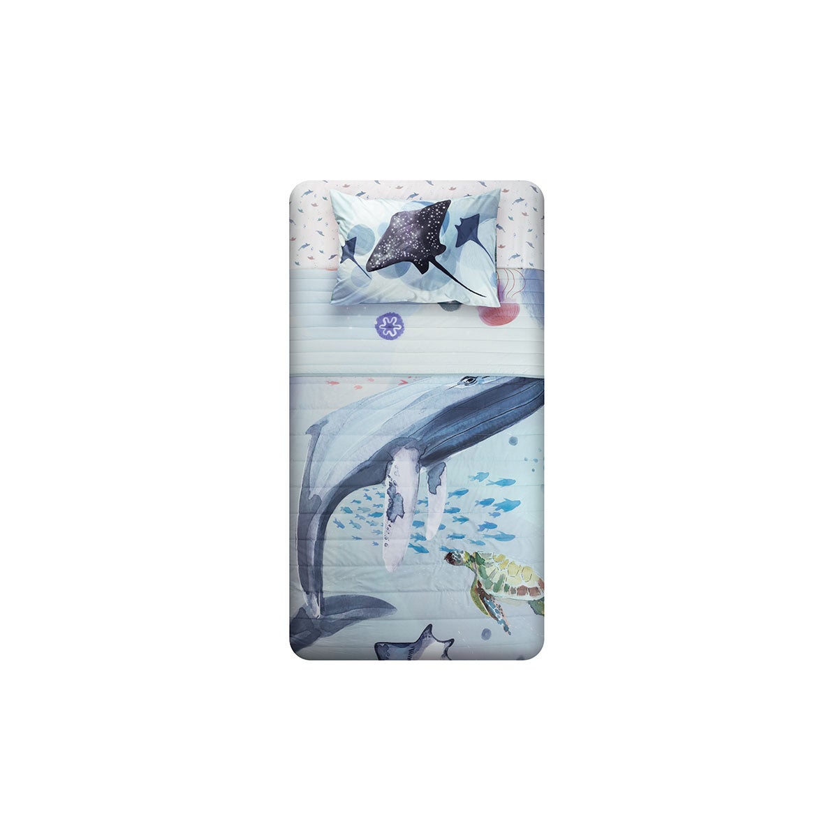 Cubrecama Algodón Kids Reversible Océano