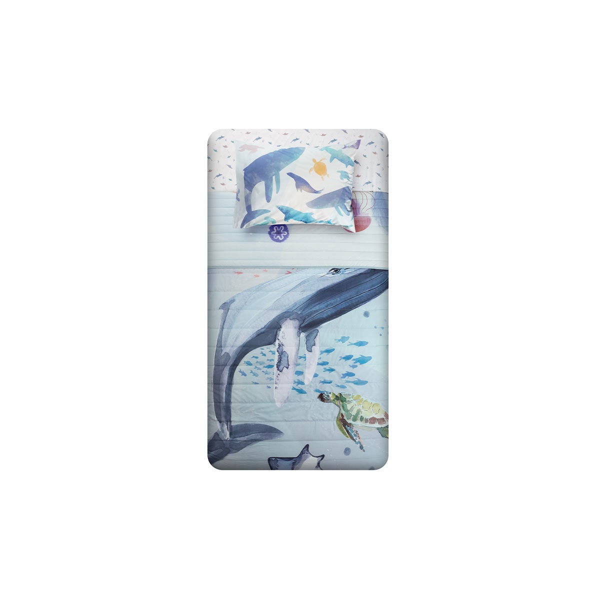 Cubrecama Algodón Kids Reversible Océano