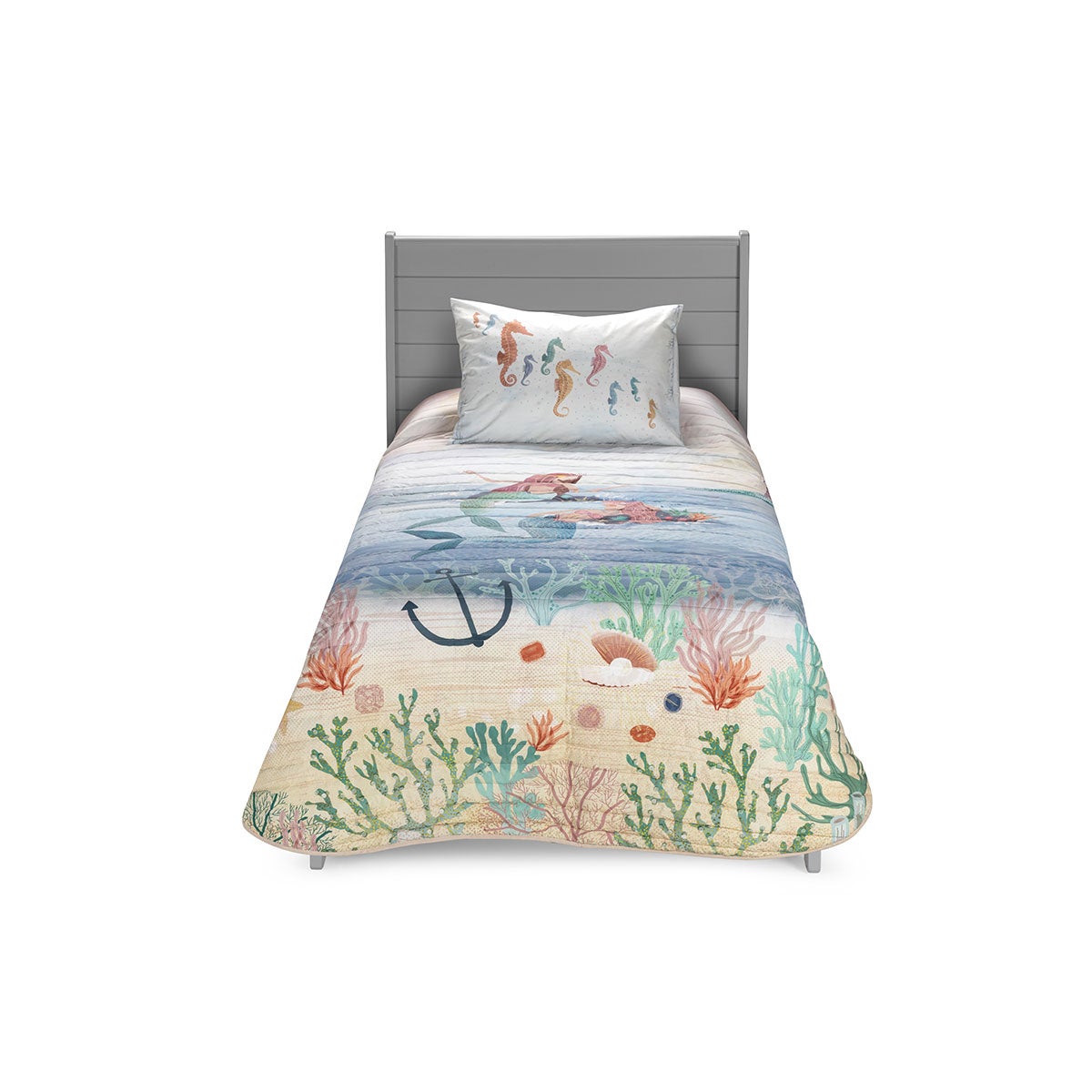 Cubrecama Algodón Kids Reversible Sirenas