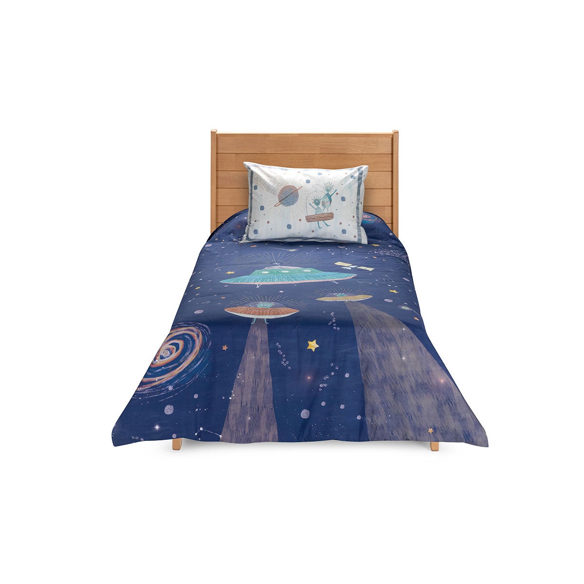 Funda Plumón Algodón Kids Reversible Galaxia