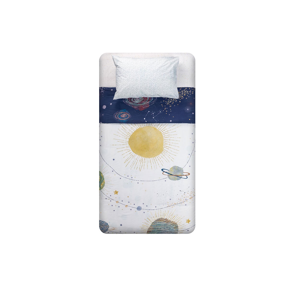 Funda Plumón Algodón Kids Reversible Galaxia