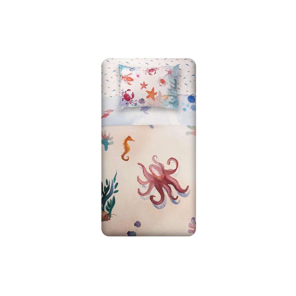 Funda Plumón Algodón Kids Reversible Océano