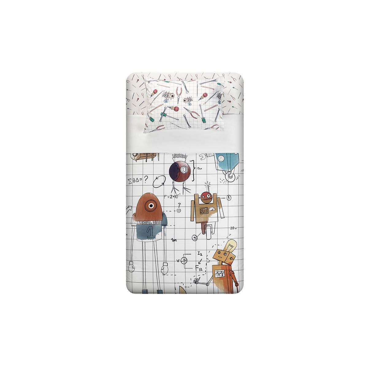 Funda Plumón Algodón Kids Reversible Robots