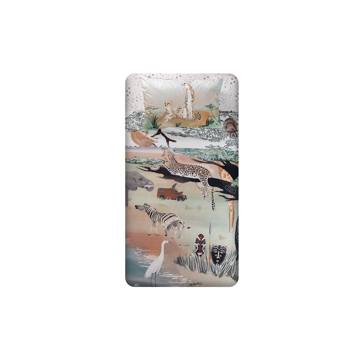 Funda Plumón Algodón Kids Reversible Safari