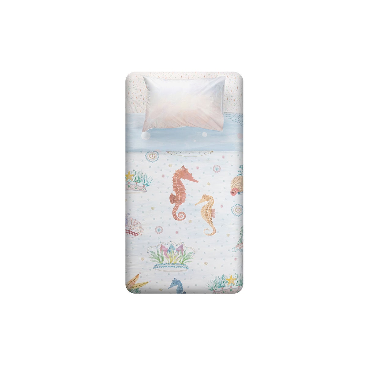 Funda Plumón Algodón Kids Reversible Sirenas