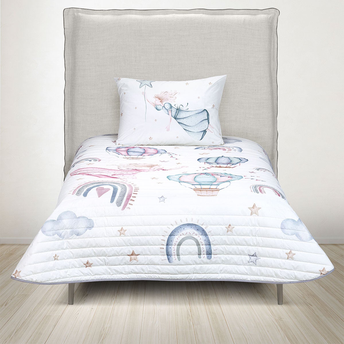 Cubrecama Algodón Kids Reversible Arcoíris
