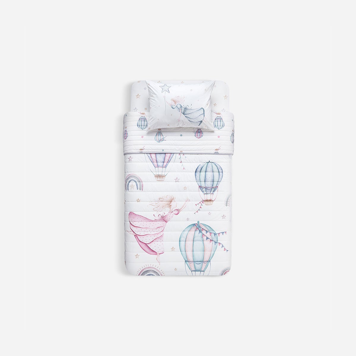 Cubrecama Algodón Kids Reversible Arcoíris