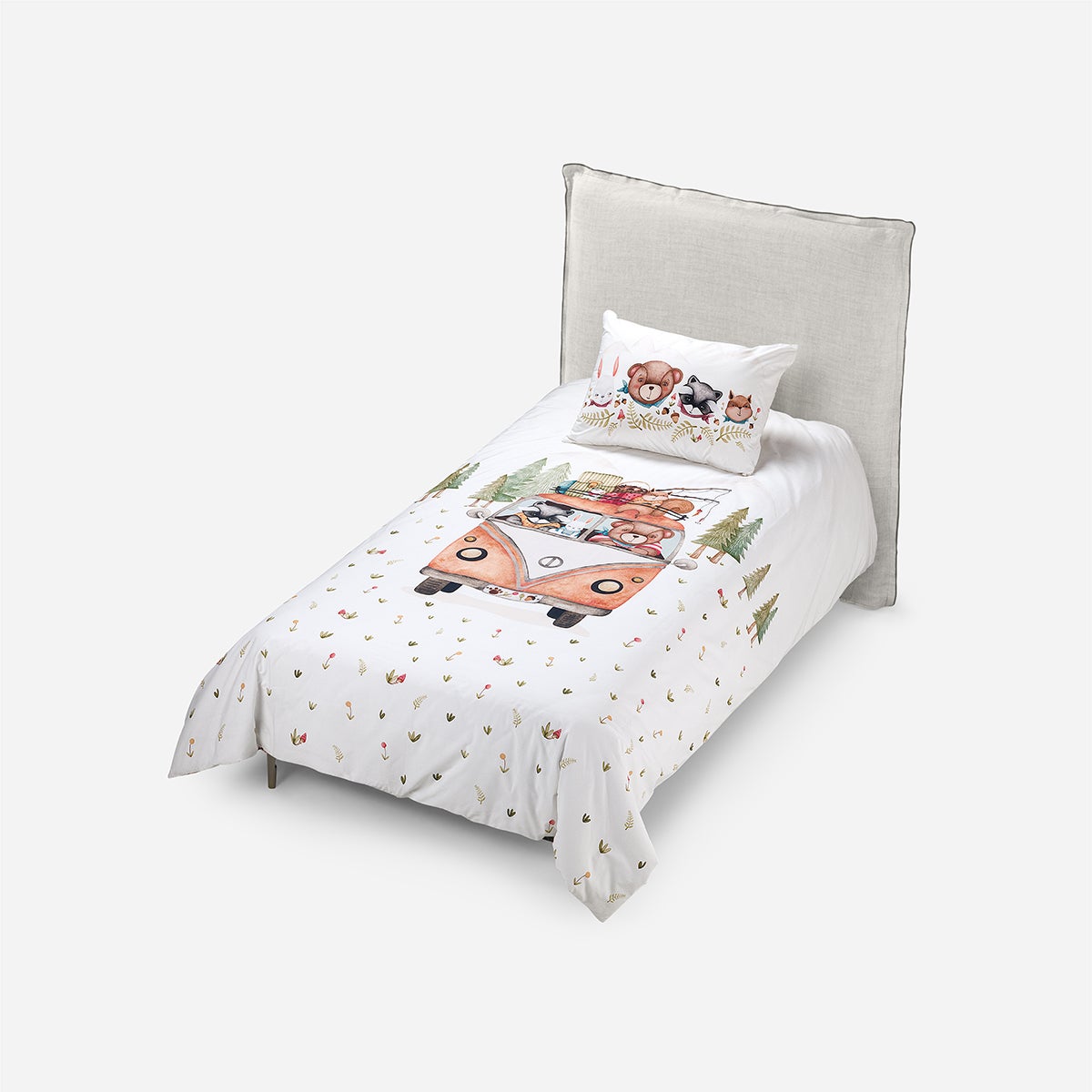 Funda Plumón Algodón Kids Reversible Camping