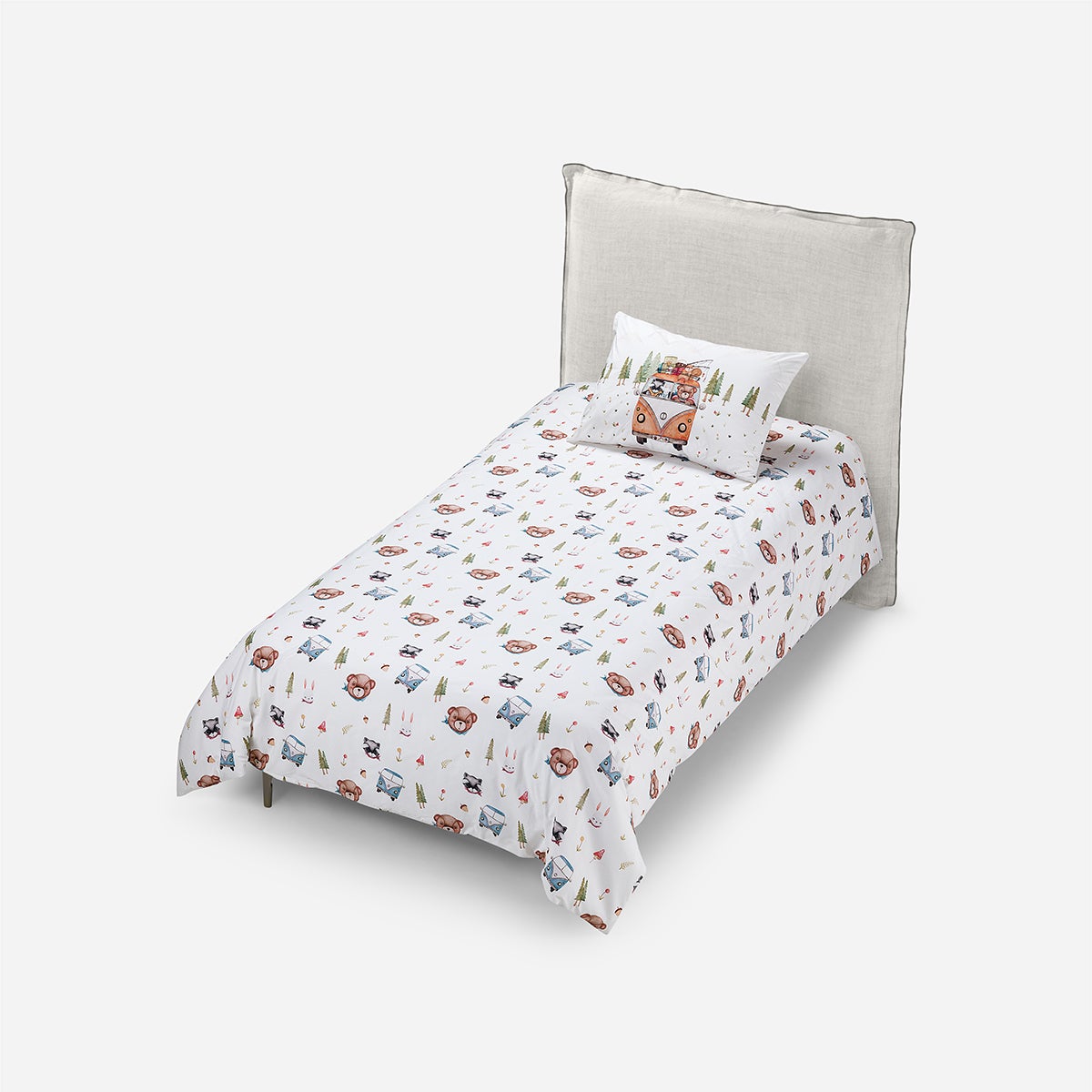 Funda Plumón Algodón Kids Reversible Camping