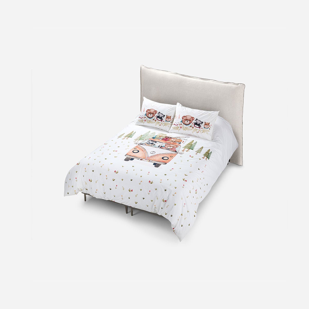 Funda Plumón Algodón Kids Reversible Camping