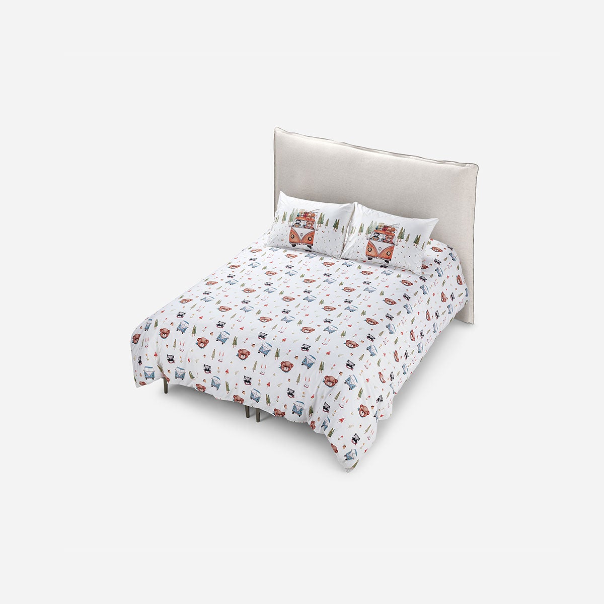 Funda Plumón Algodón Kids Reversible Camping