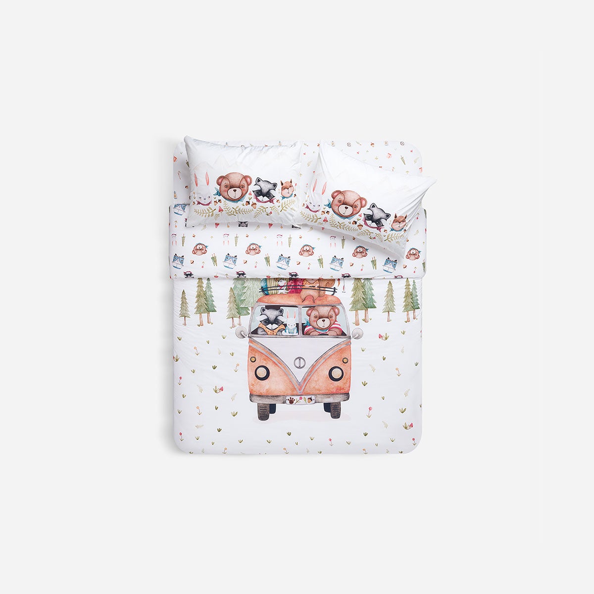 Funda Plumón Algodón Kids Reversible Camping