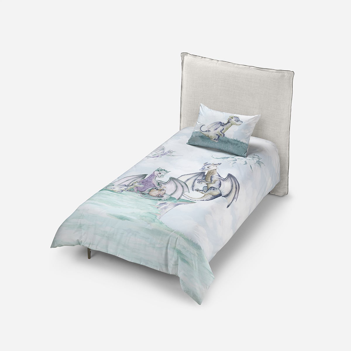 Funda Plumón Algodón Kids Reversible Dragones