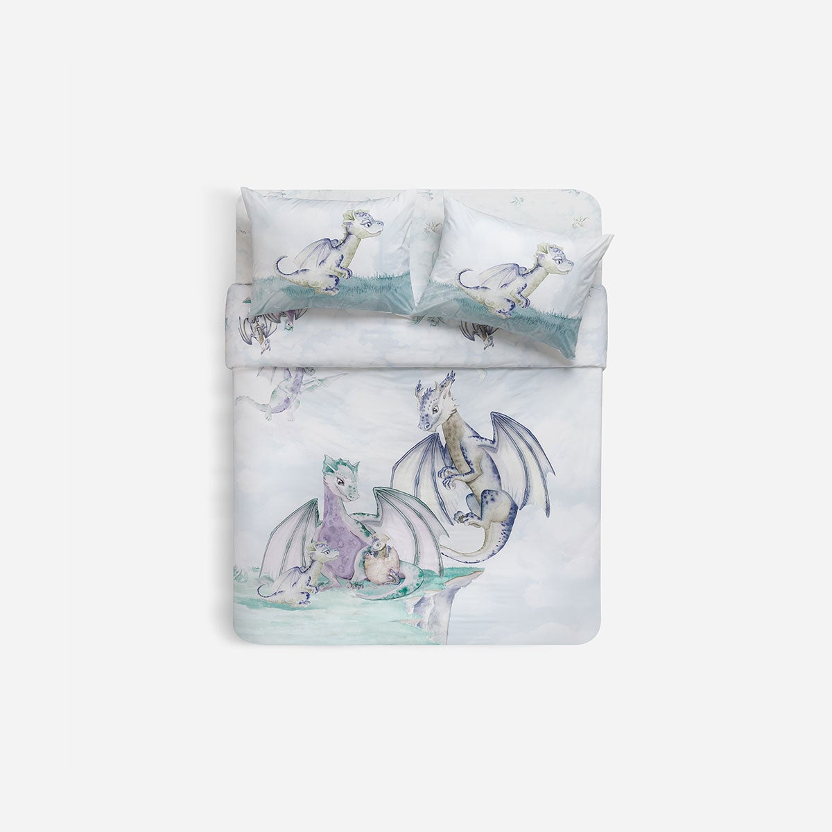 Funda Plumón Algodón Kids Reversible Dragones