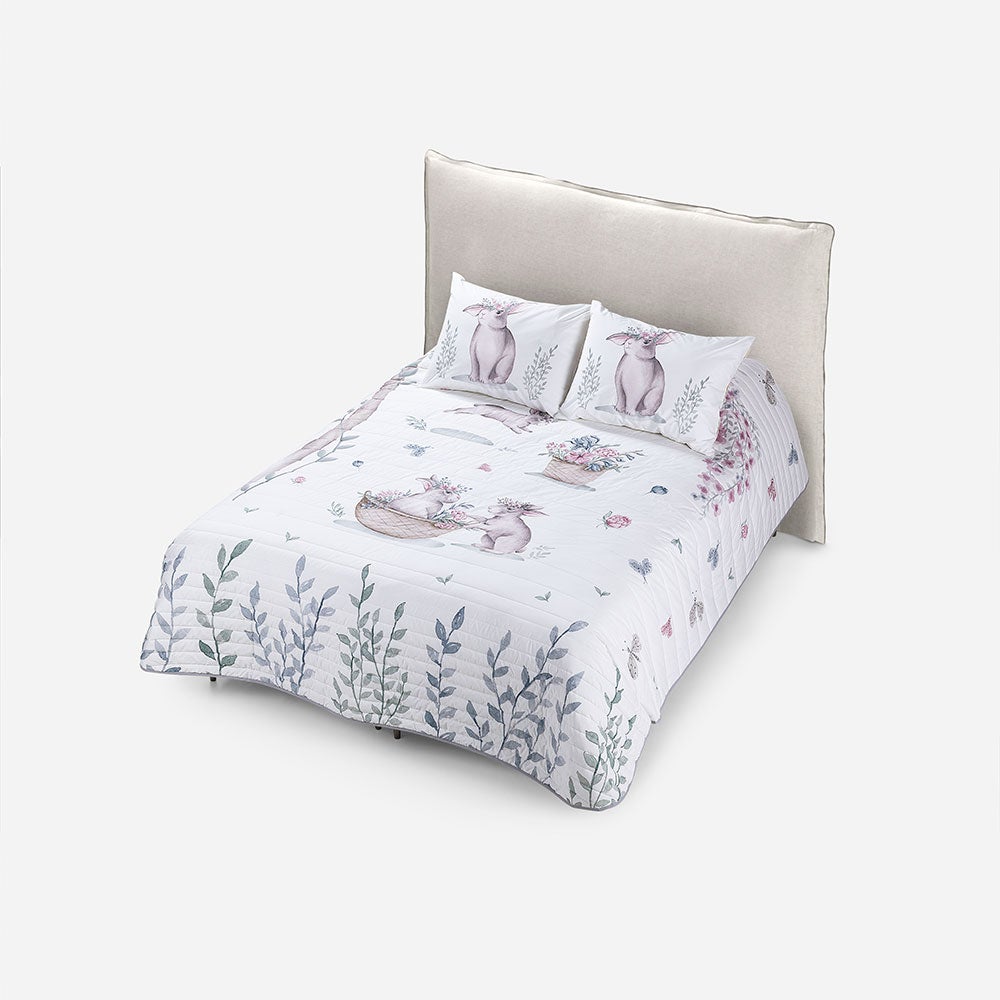 Cubrecama Algodón Kids Reversible Botánico