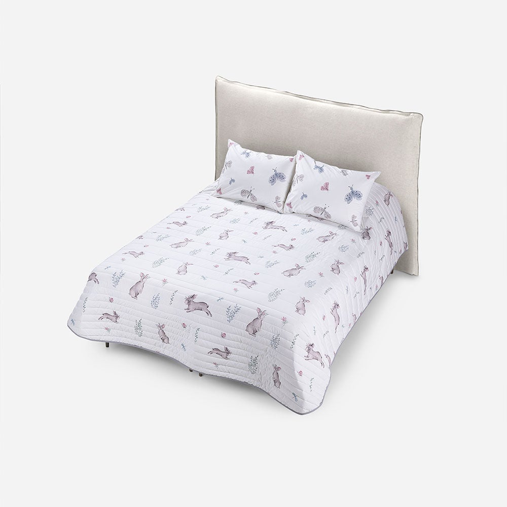 Cubrecama Algodón Kids Reversible Botánico