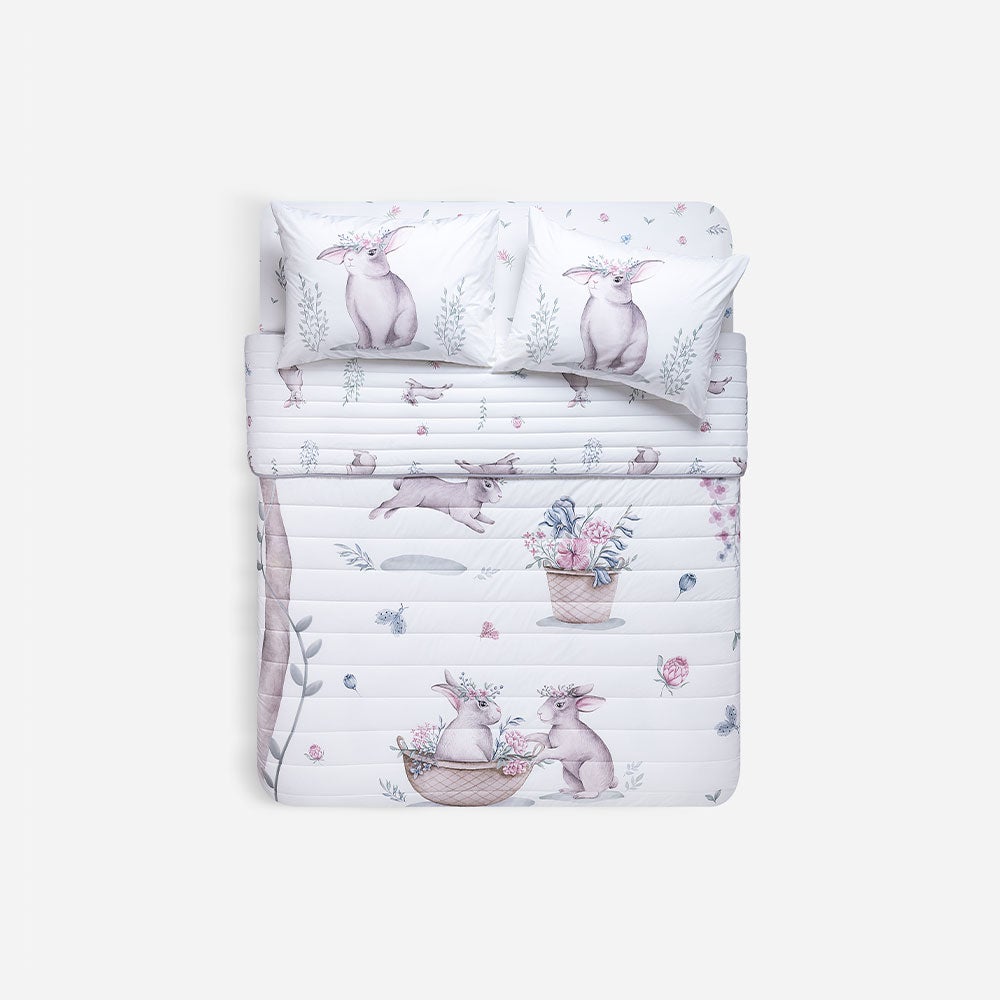 Cubrecama Algodón Kids Reversible Botánico