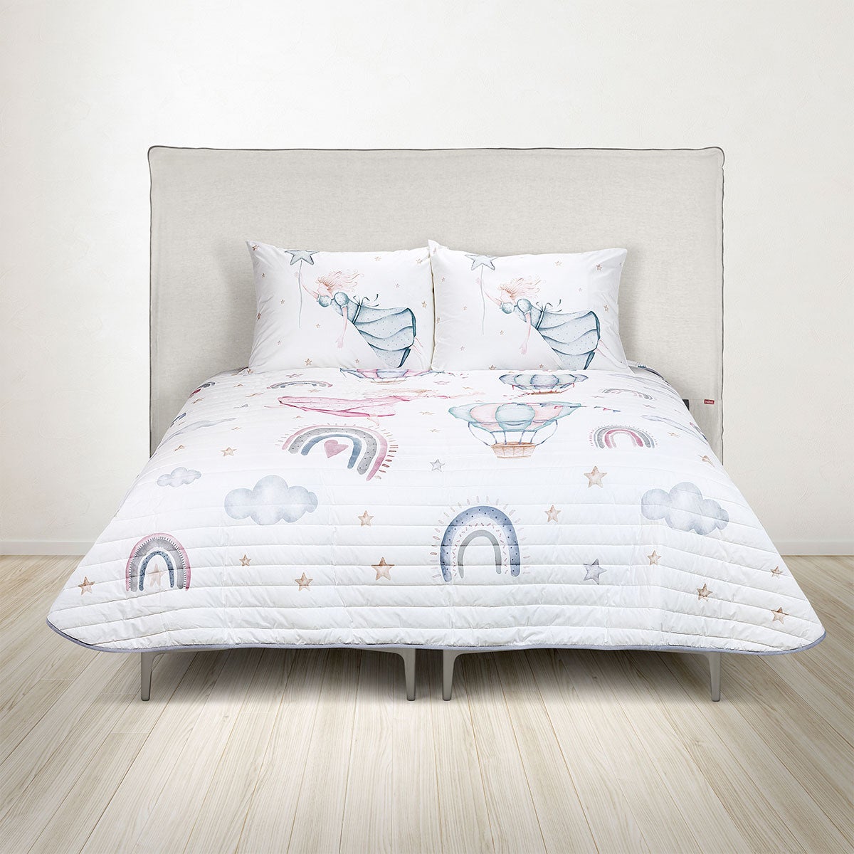 Cubrecama Algodón Kids Reversible Arcoíris