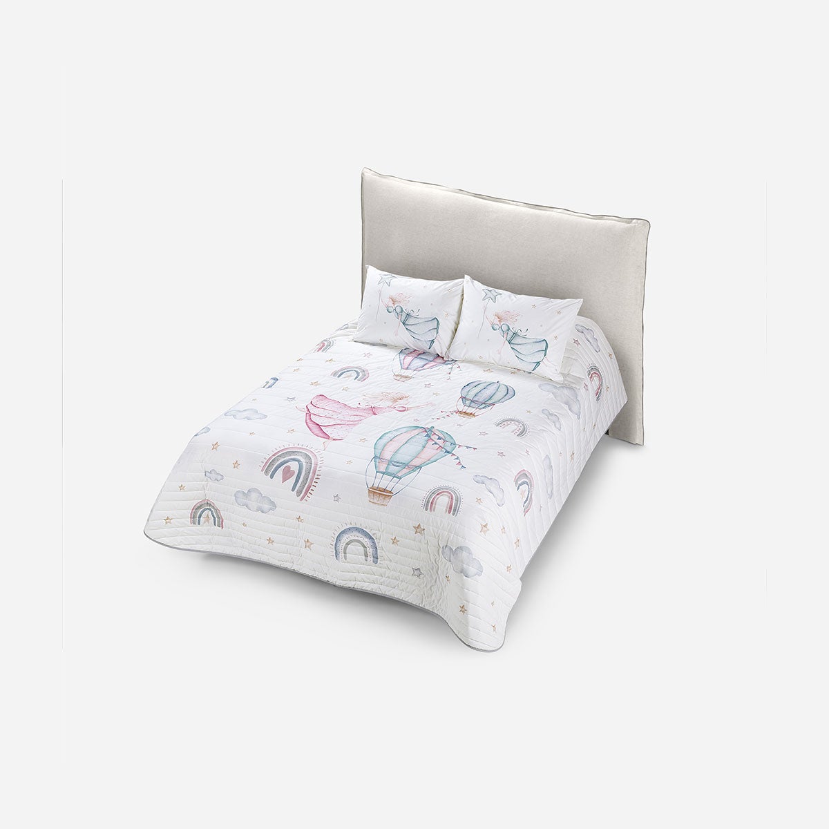 Cubrecama Algodón Kids Reversible Arcoíris