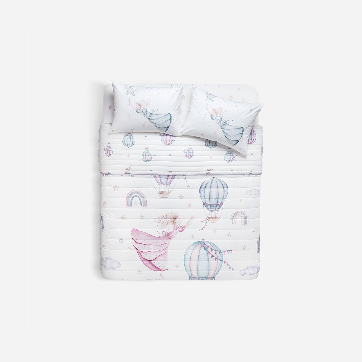 Cubrecama Algodón Kids Reversible Arcoíris