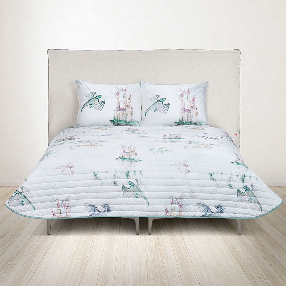 Cubrecama Algodón Kids Reversible Dragones