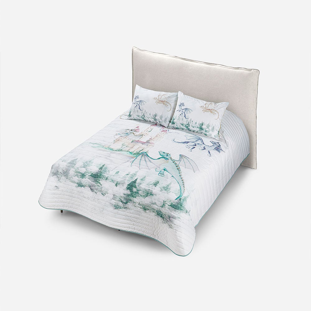 Cubrecama Algodón Kids Reversible Dragones