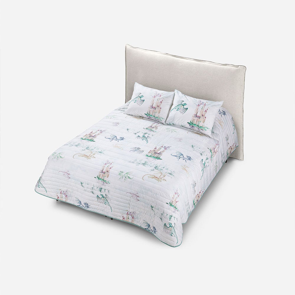 Cubrecama Algodón Kids Reversible Dragones