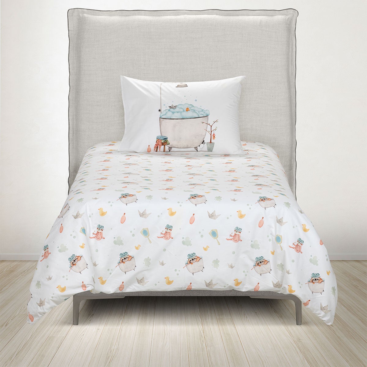 Funda Plumón Algodón Kids Oso Perezoso Baño