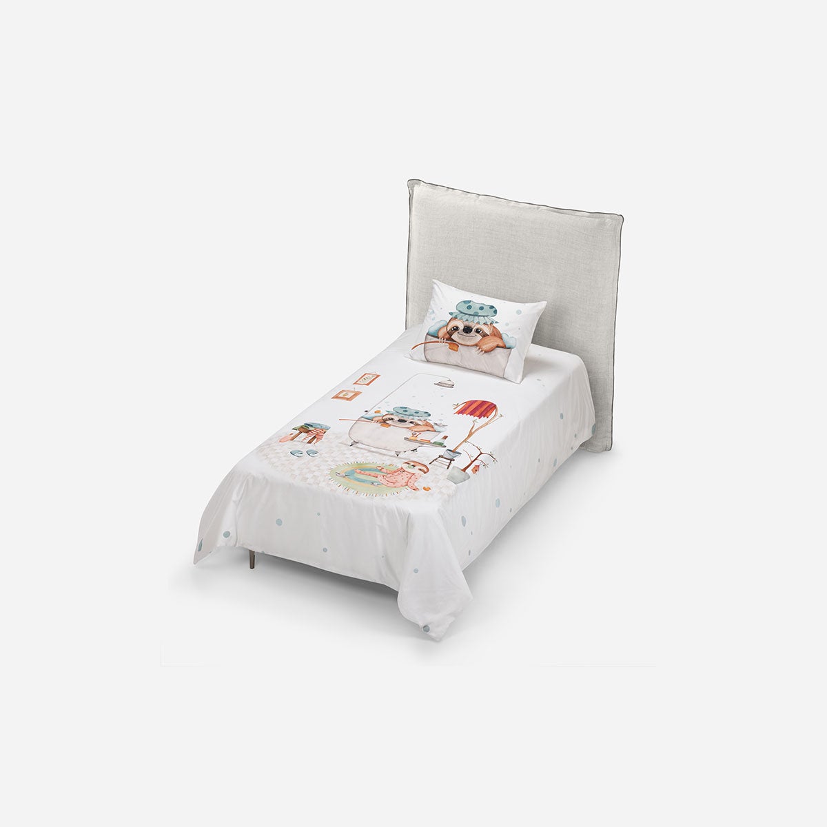 Funda Plumón Algodón Kids Oso Perezoso Baño