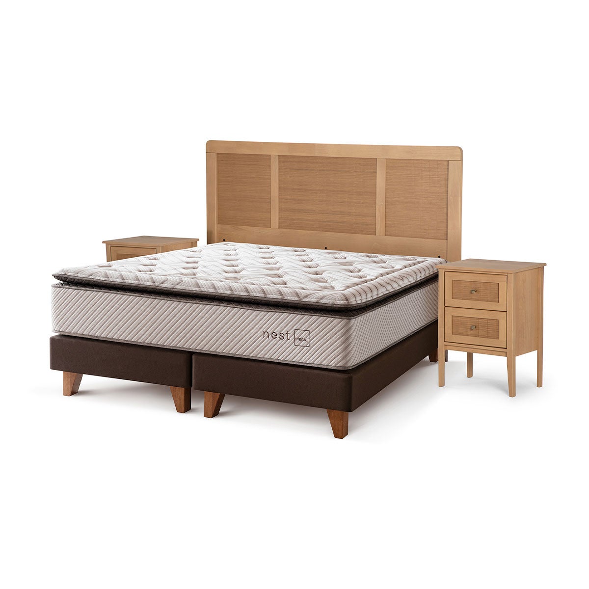 Cama Nest 2 Plazas + Muebles Charles