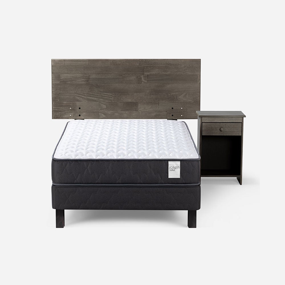 Cama Wave 1 Plaza + Muebles Tabor Grafito