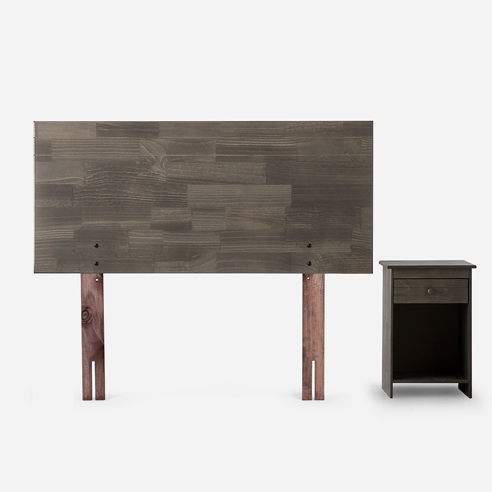 Cama Wave 1 Plaza + Muebles Tabor Grafito
