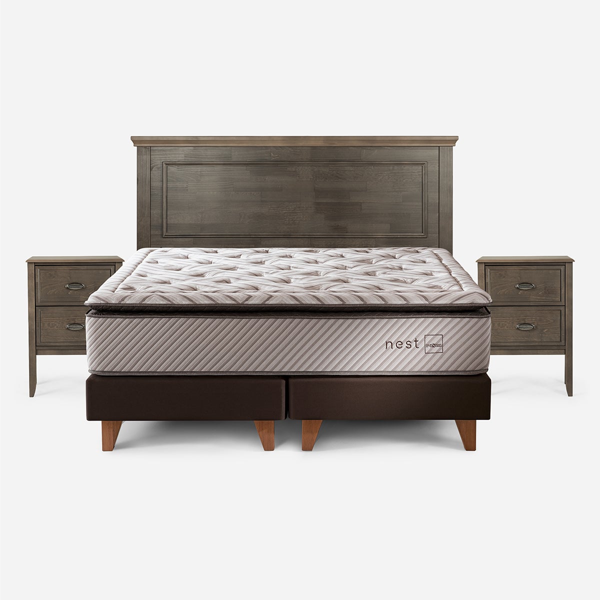 Cama Nest 2 Plazas + Muebles Anna