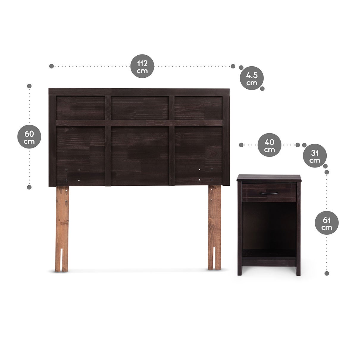 Set Muebles Robin Madera