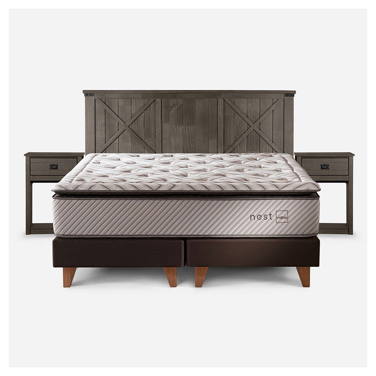 Cama Nest 2 Plazas + Muebles Ray