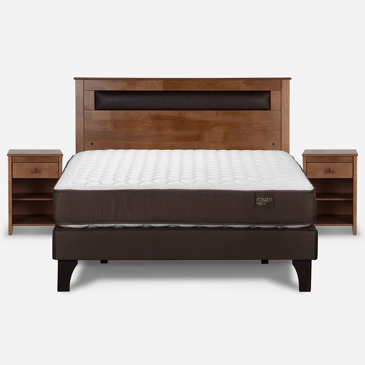 Cama Ergo T New 2 Plazas + Muebles Ferrara