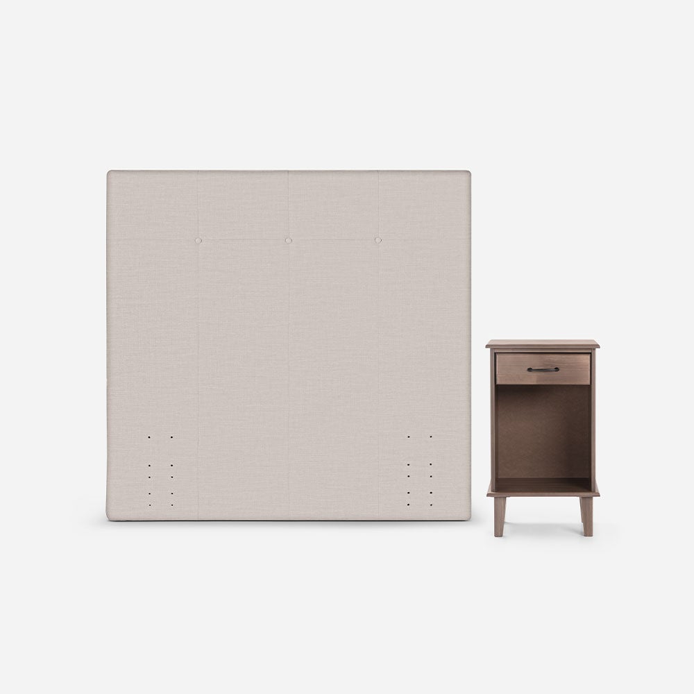 Diván Cama Classique+ 1,5 Plazas 105 x 200 cm Respaldo Bennet + Velador Barry