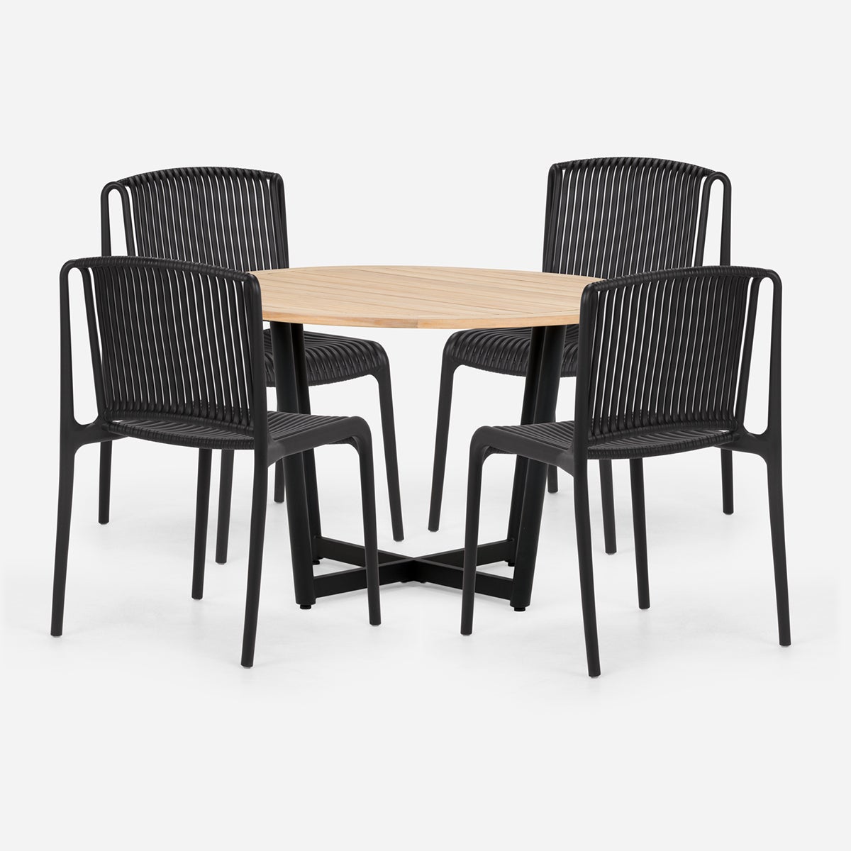 Juego Comedor de Terraza Spiaggia con 4 Sillas Nossa