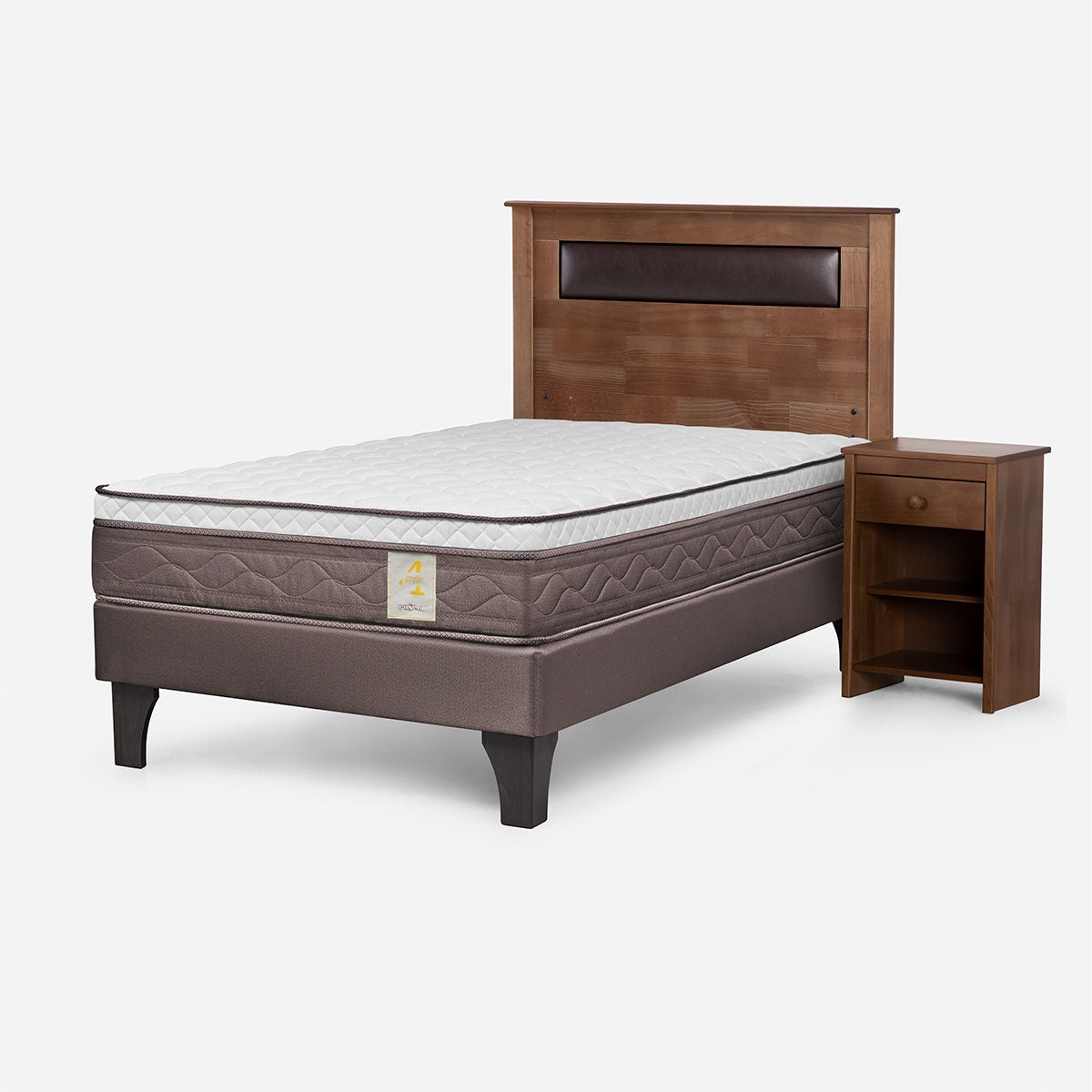 Cama New Style 4 Plus 1 Plaza + Muebles Ferrara