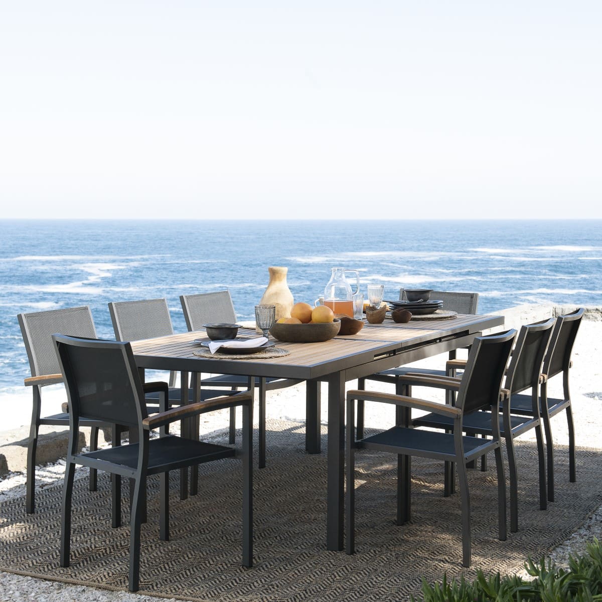 Juego Comedor de Terraza Ohope 9 Piezas